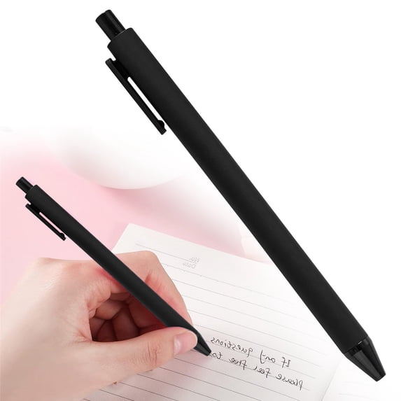 Ballpoint Pens Bulk, 10 Pack Retractable Black Ink Pens, 1.0 mm Medium Point Writing Pens for Office Home, Black