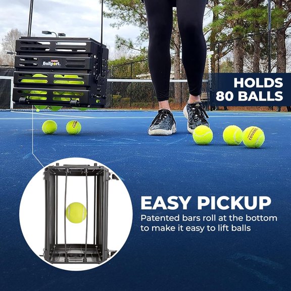 Ballport Deluxe Tennis Ball Hopper with Wheels