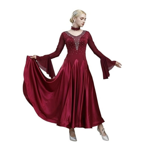 Ballroom Dance Dresses For Women Competition Modern Dance Dress Big Swing Elegant Waltz Outfits