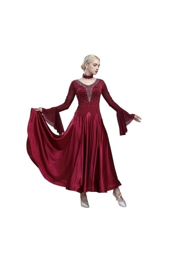Ballroom Dance Dresses For Women Competition Modern Dance Dress Big Swing Elegant Waltz Outfits