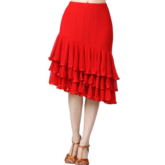 Ballroom Dance Skirt Elegant Ballroom Dancing Dances Party Long Swing Mesh Skirt