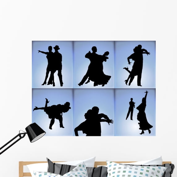 Ballroom Dancers Wall Mural Decal Sticker, Wallmonkeys Peel & Stick Vinyl Graphic (48 in W x 37 in H)