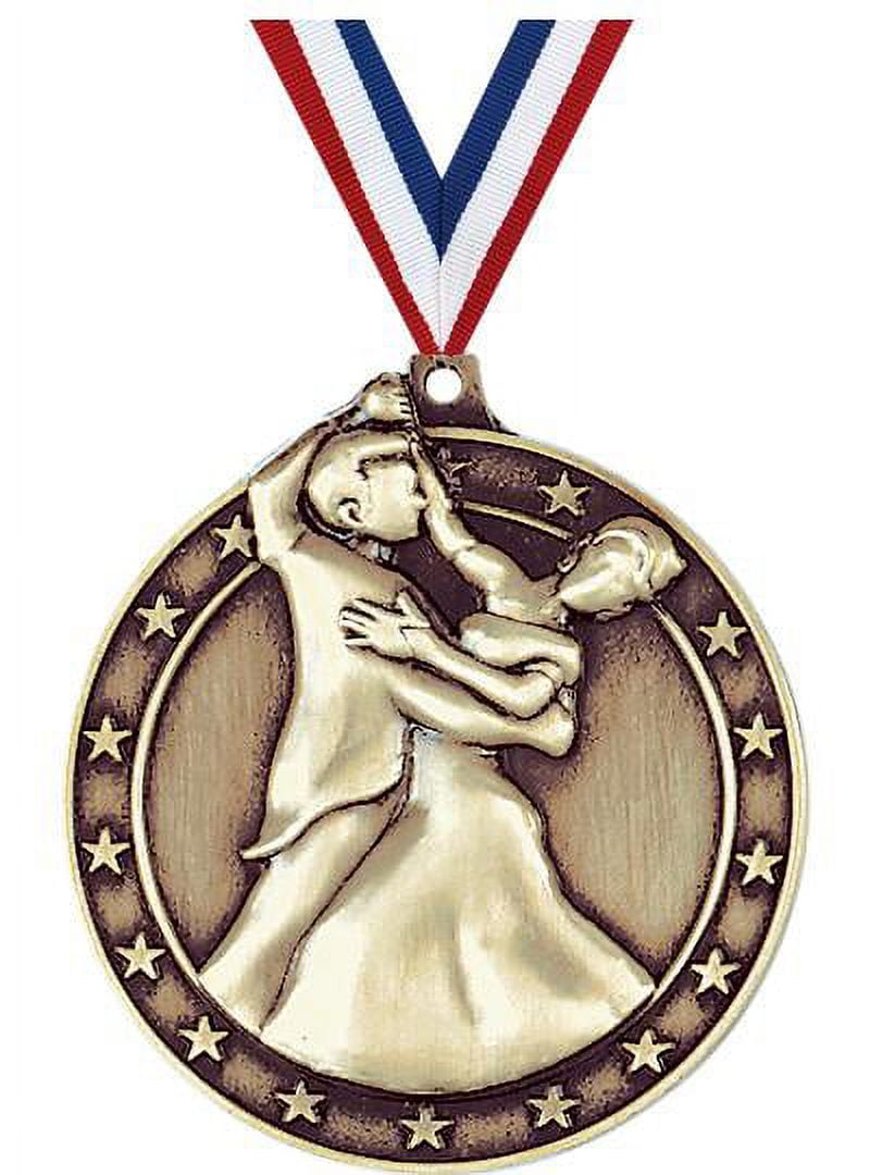 Ballroom Dancing Medals, 2" Gold Diecast Ballroom Dancing Medal Award 5 Pack