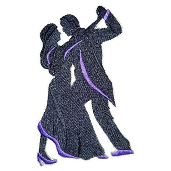 Ballroom Silhouette Embroidered Iron on/Sew Patch [6.8" X 4.78"]