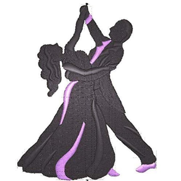Ballroom Silhouette Right Posture Embroidered Iron on/Sew Patch [5.5" X 4.37"]