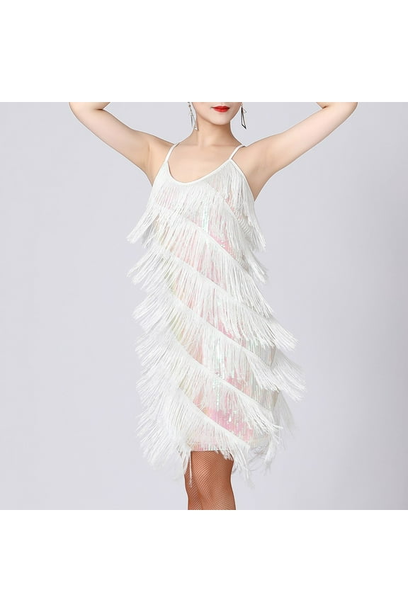 Ballroom dance woman sequin dress shiny latin dance dress Female Samba Tango