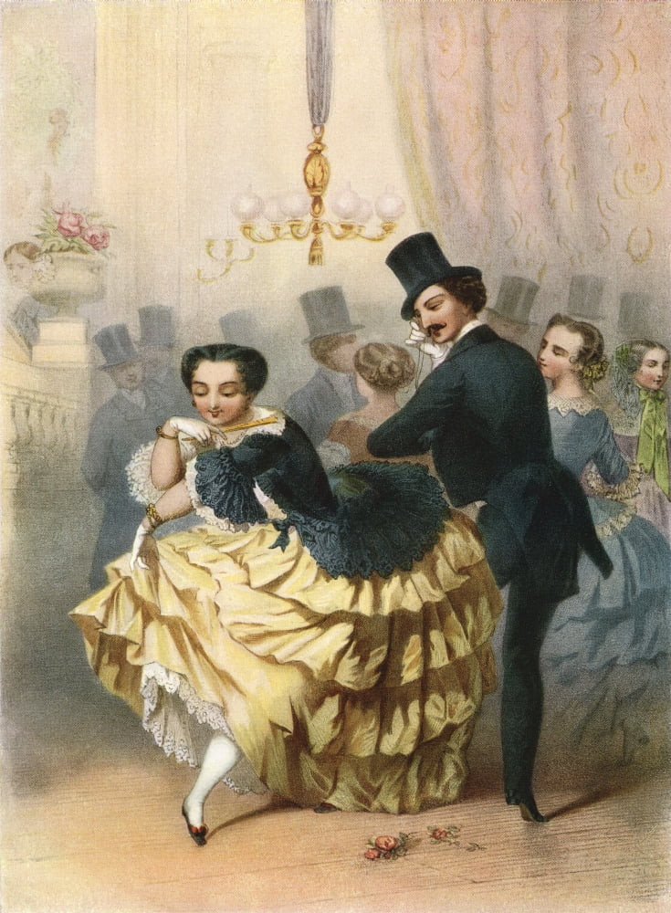 Ballroom scene in the 19th century From Illustrierte Sittengeschichte vom Mittelalter bis zur Gegenwart by Eduard Fuchs published 1909 Canvas Art - Ken Welsh  Design Pics (12 x 16)