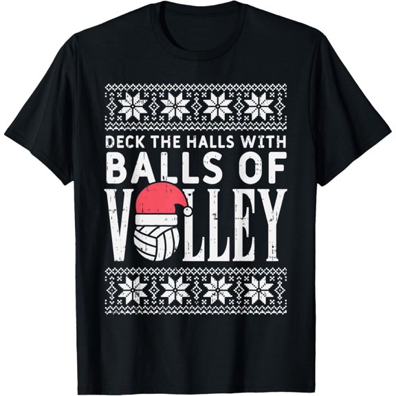 Balls Of Volley Xmas Volleyball Ugly Christmas Sweater Gift T-Shirt