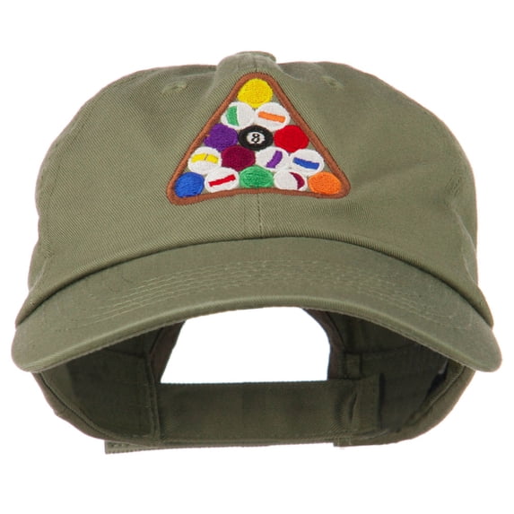 Balls Pool Rack Embroidered Low Profile Washed Cap - Olive OSFM