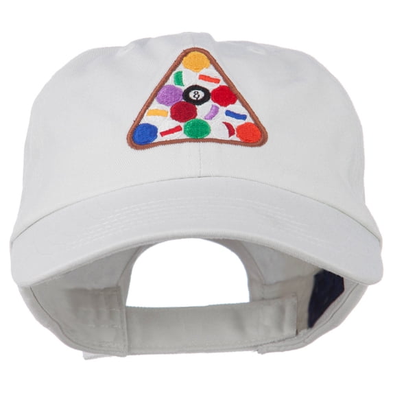 Balls Pool Rack Embroidered Low Profile Washed Cap - White OSFM