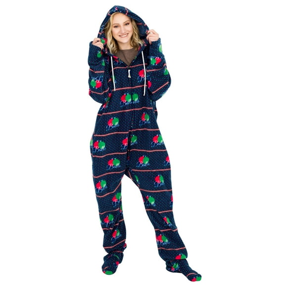 Balls Ugly Christmas Lazy Black Pajama Suit with Hood
