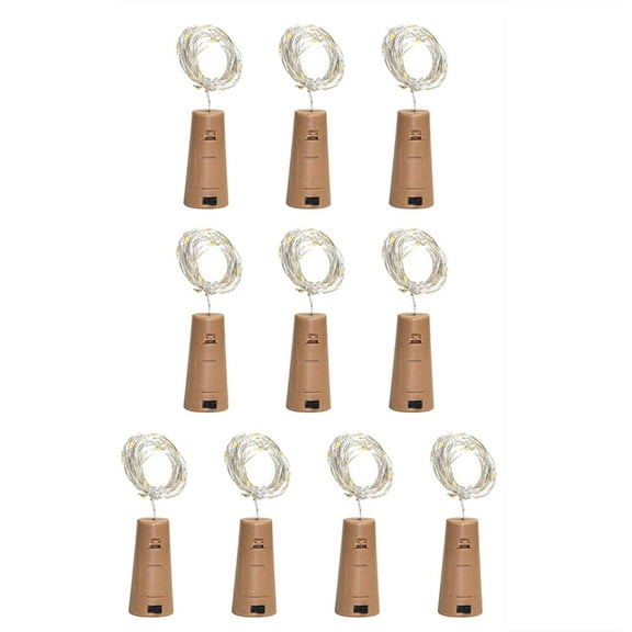BallsFHK 10pcs Solar Wine Bottle Lights With Battery LED Cork Bottle Lights With Copper Wire For Party Wedding Christmas Decoration