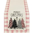 thumbnail image 1 of BallsFHK 13x72 Inch Mode Waterclor Plaid Christmas Trees Merry Xmas Table Runner, Seasonal Winter Holiday Kitchen Dining Table Christmas Decoration For Indoor Home Party, 1 of 3