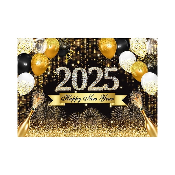 BallsFHK 2025 New Year Background Cloth Fireworks Atmosphere Background Photo Props Party Event Photo Decoration Background Hanging Cloth
