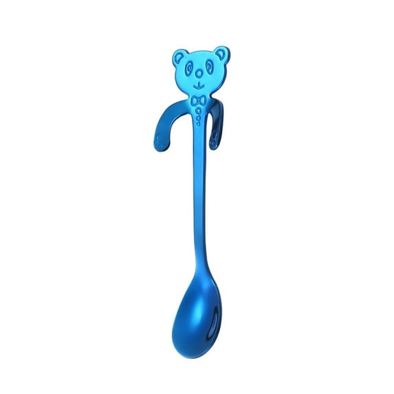 BallsFHK 304 Stainless Steel Wall-mounted Bear Spoon Coffee Hanging Cup Spoon Dessert Spoon Small Spoon Stirring Hanging Mug Ice Spoon