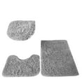 thumbnail image 1 of BallsFHK 3pc Bathroom Set Rug Mat Toilet Lid Cover Plain Solid Color Bathmats, 1 of 5