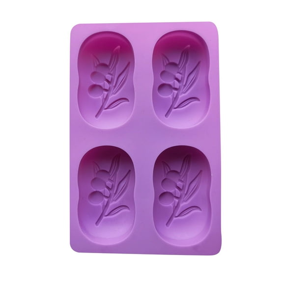 BallsFHK 4 Cavities Oval Olive Leaf Silicone Soap DIY Soap Making Kits Handmade Cake Candle