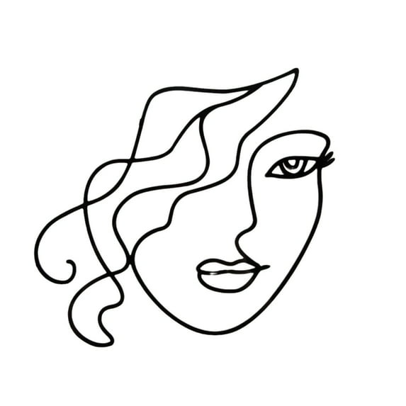 BallsFHK Abstract Minimalist Line Acrylic Birthday Gold Cake Topper Mnimalist Character Art For Woman Birthday Party Cake Decorations