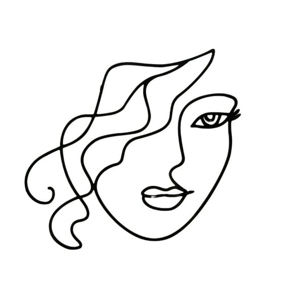 BallsFHK Abstract Minimalist Line Acrylic Birthday Gold Cake Topper Mnimalist Character Art For Woman Birthday Party Cake Decorations