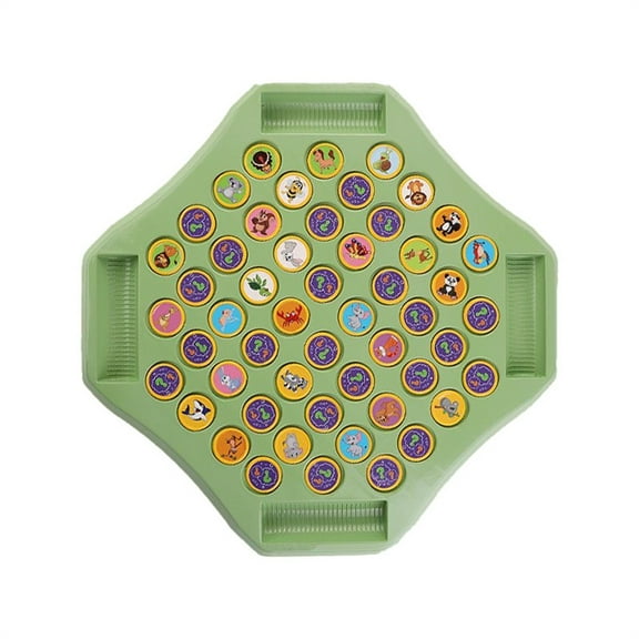 BallsFHK Animal Flip Chess Memory Chess Game, Double Cartoon Flip Over Card Chess Board, With 54 Patterned Cards, Creative Matching Four-Player