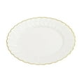 thumbnail image 1 of BallsFHK Beige Plate With Gold Border, Disposable Lace Plastic Plate, Disposable Tableware For Weddings And Parties, High-end Dining Plate, 1 of 5