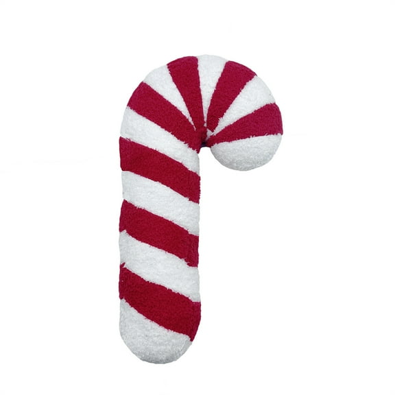 BallsFHK Candy Cane Pillow, Christmas Throw Pillow, 17 Inch Candy Cane Shaped 3D Throw Pillows, Red And White Plush Pillow Christmas Decor For Bedroom Living Room