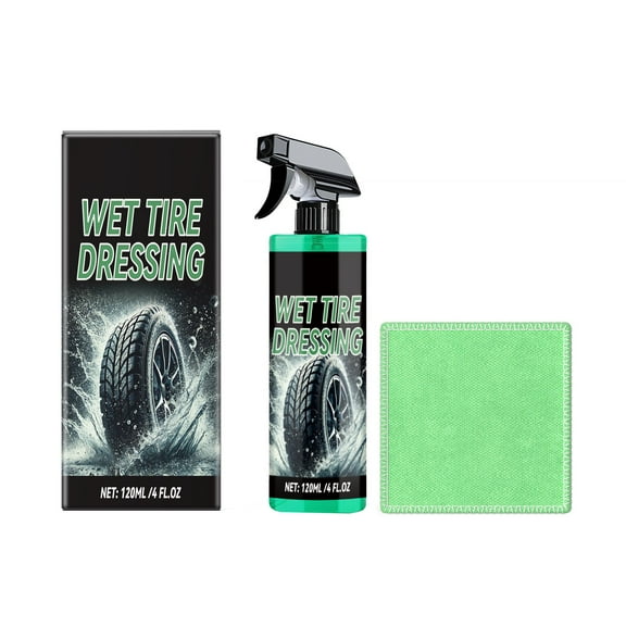 BallsFHK Car Tire Gloss Spray Car Tire Decontamination Polishing Maintenance Brightening Liquid Coating Agent 120ml