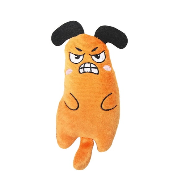 BallsFHK Cartoon Expression Catnip Cat Teething Self-entertainment Cartoon Plush Toy
