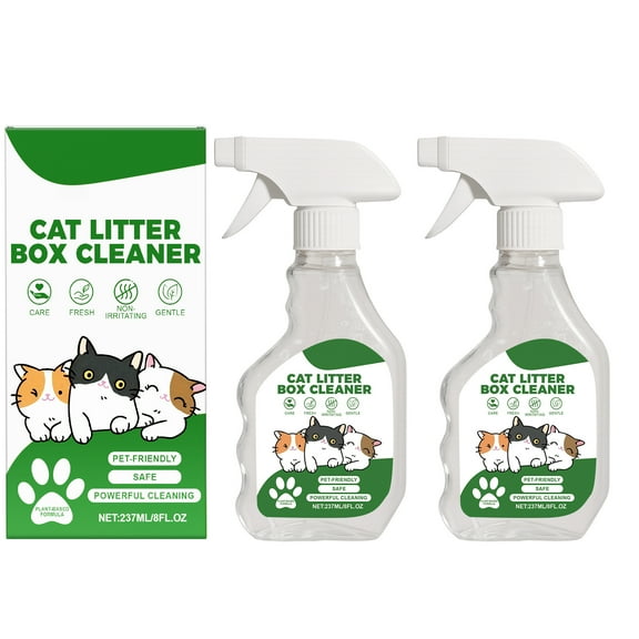 BallsFHK Cat Litter Box Cleaner, Pet Toilet And Cleaning Liquid, Cat Products, Mild Ingredients, Quickly Deodorizes And Cleans Dirt，474ML
