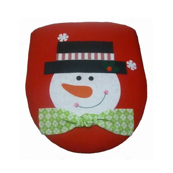 BallsFHK Christmas Decoration Christmas Snowman Lid Single Toilet Cover