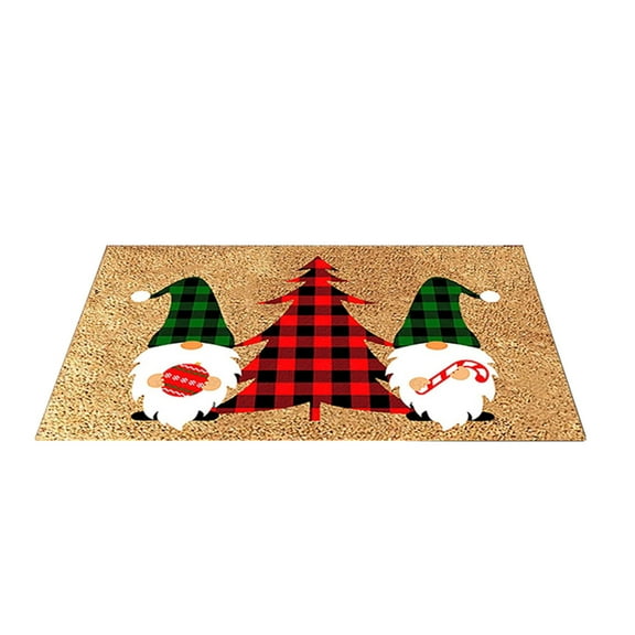 BallsFHK Christmas Decorative Doormat Xmas Welcome Christmas Gnome Mat Non Slip And Washable Winter Doormat Rubber Back Santa Snowflakes Door Mat For Indoor Outdoor
