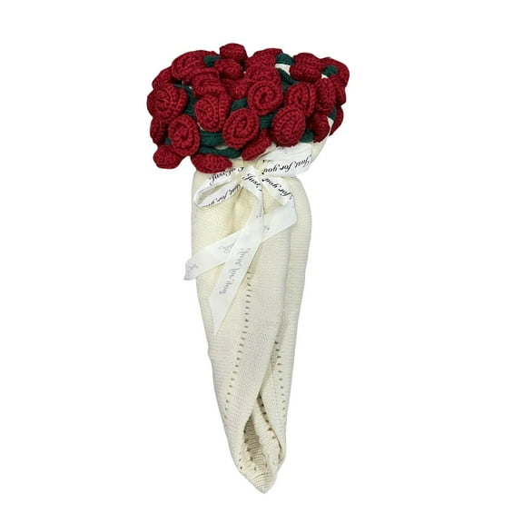 BallsFHK Crochet Rose Bouquet Blanket, DIY Handmade Rose Blanket, Soft And Lightweight Rose Bouquet Knitted Blanket, Perfect Gift For Mother's Day, Birthday