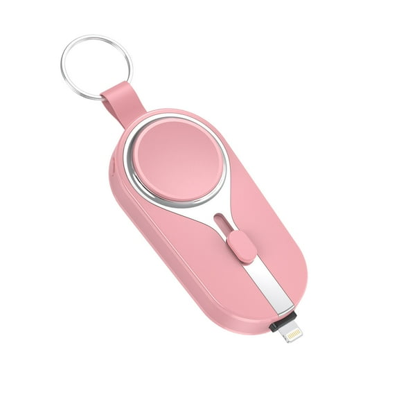 BallsFHK Cute Keychain Emergency Power Bank 4 In 1 Telescopic Connector Wireless Charging Artifacts