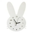 thumbnail image 1 of BallsFHK Cute Rabbit Wooden Mute Wall Clock Bedroom Children's Room Home Decoration, 1 of 4
