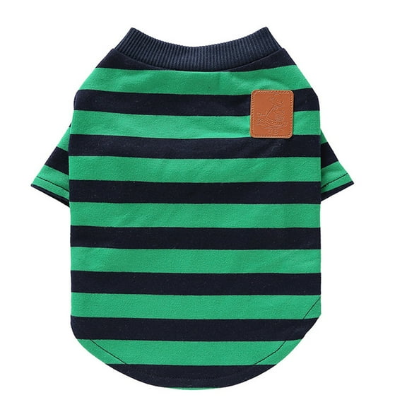 BallsFHK Dog Cotton Shirts for Small and Large Dogs Rugby Striped T-Shirts Soft Breathable Dog Shirt pet Clothes