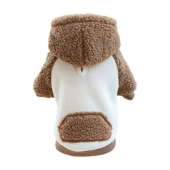BallsFHK Dog Winter Sweater Coat Small Dog Soft Sherpa Jacket Puppy Cat Cute Fleece Hoodie Clothes for Small Dogs Boy Girl Pet Cold Weather Warm Hooded Coat Dog Comfortable Daily Costume Outerwear