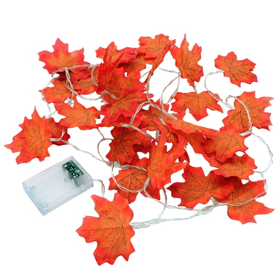 BallsFHK Fall Thanksgiving Maple Leaf Lamp Garland Decoration Decor LED Lighted Leaves Xmas