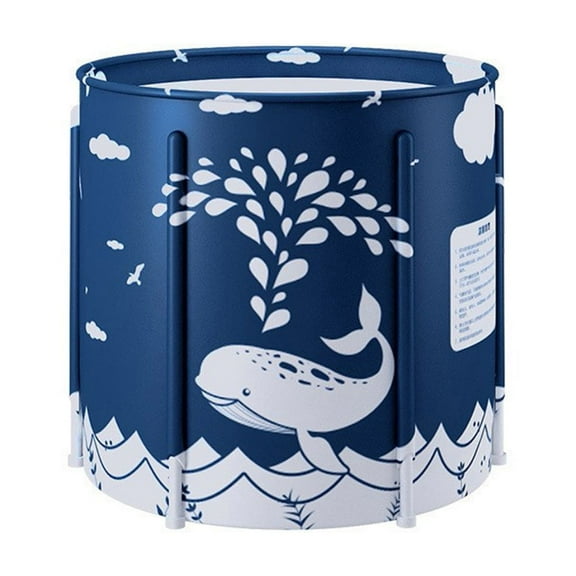 BallsFHK Folding Bath Tub, No Installation Required, Round Children's Household Bath Tub, Foldable Bath Tub