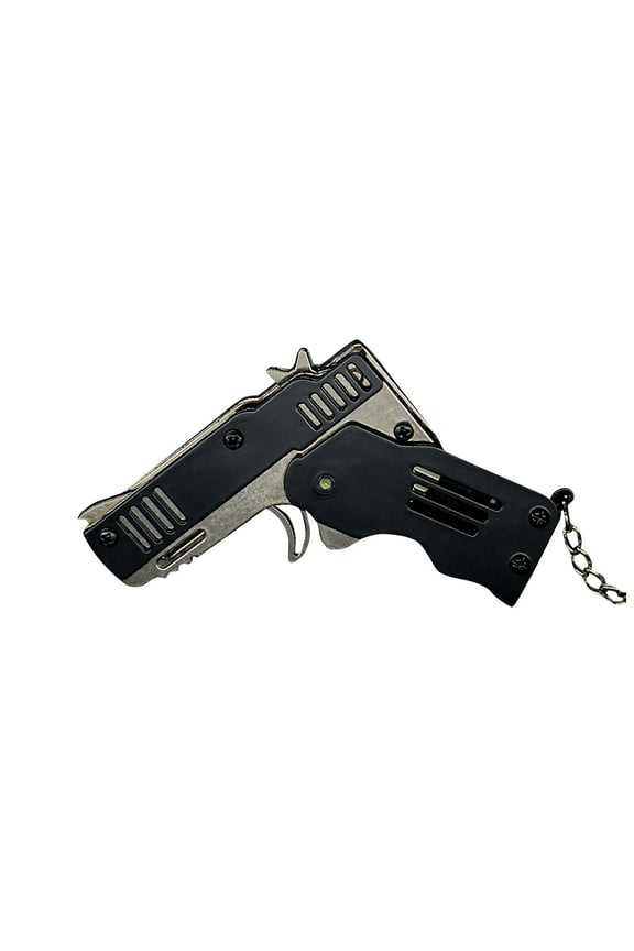 Full Metal Folding Rubber Band Toy Outdoor Sports Keychain Toy