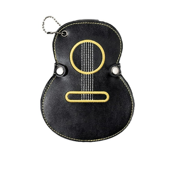 BallsFHK Guitar Pick Box With 17 Slots, Customizable Name, Guitar Shaped Guitar Pick Holder, Pick Storage Bag For Guitar Lovers
