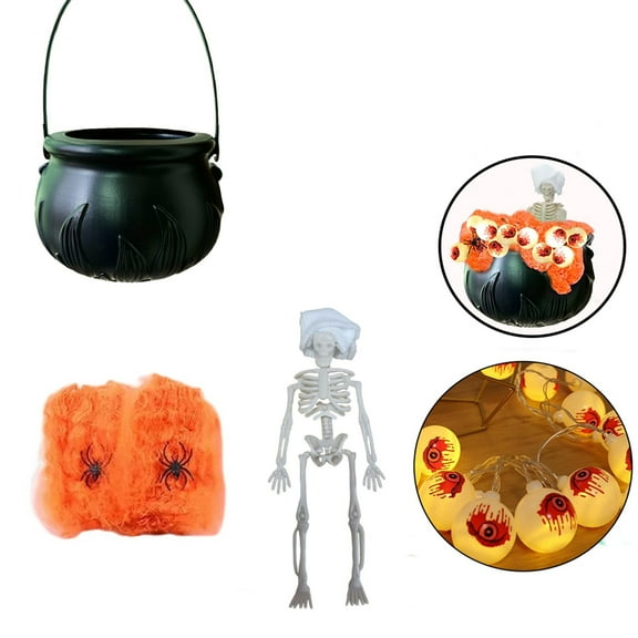 BallsFHK Halloween Evil Bubble Pot Decoration Horror Eyeball Witch Pot Halloween Fireplace Table Decoration