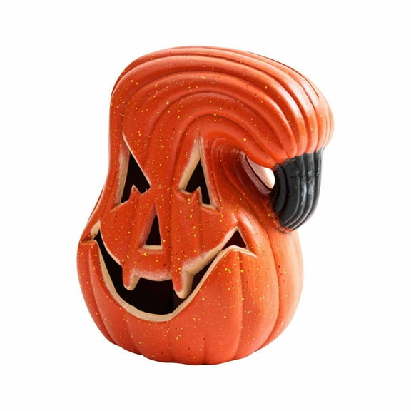 BallsFHK Halloween Pumpkin Lantern, Light up Jack O Lantern-Terracotta Pumpkin Ornament, Holiday Pre-lit Pumpkin Lights-Halloween Decoration for Indoor Outdoor Tabletop Decorations