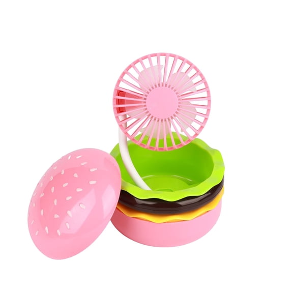BallsFHK Hamburger Fan USB Charging Creative Portable Handheld Electric Fan Desktop Fan