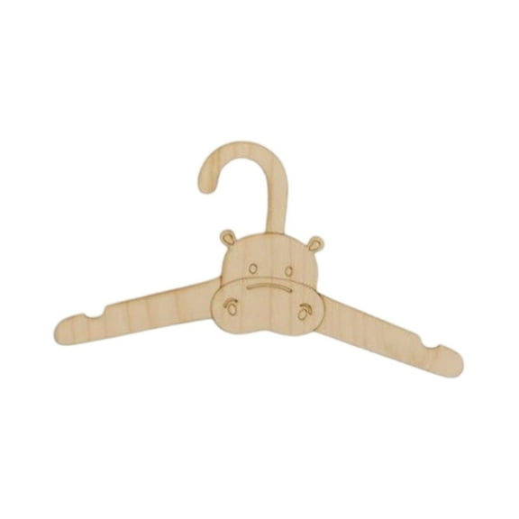 BallsFHK Handcrafted Eco-Friendly Wooden Kids Hangers With Animal Faces, Toddler and Children's Clothes Hangers, Wooden Closet and Nursery Organizers, 5pcs