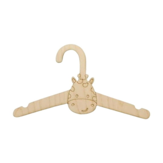BallsFHK Handcrafted Eco-Friendly Wooden Kids Hangers With Animal Faces, Toddler and Children's Clothes Hangers, Wooden Closet and Nursery Organizers, 5pcs