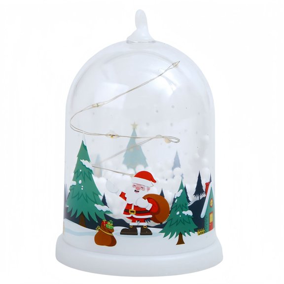 BallsFHK Illuminated Christmas Decorations, Christmas Tree Snow Scene Lights, Snow Scene Balls With LED Lights, Dome Shaped Christmas Figurines, For Winter Tree Dec