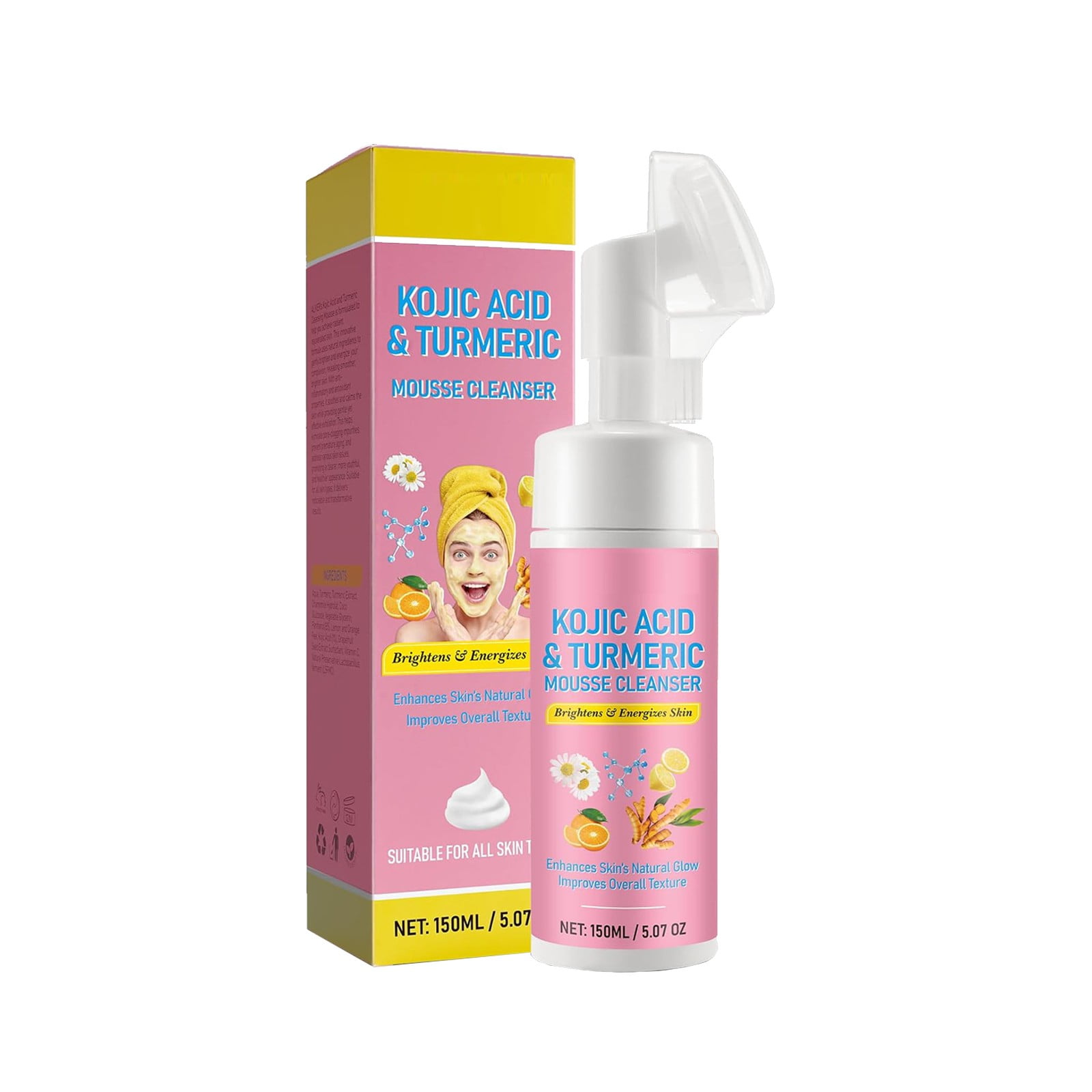 BallsFHK Kojic Acid and Turmeric Cleansing Foaming, Clear Face Mousse