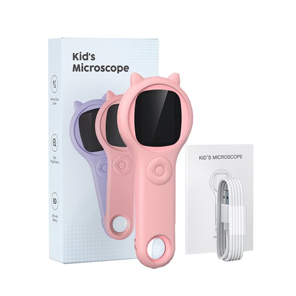 BallsFHK Microscope For Kids, Portable Handheld Magnifying Glass, Digital Microscope Educational Science Toy For Ages 3-12, Back To School Supplies & Birthday Gifts