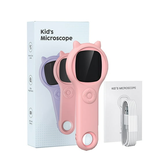 BallsFHK Microscope For Kids, Portable Handheld Magnifying Glass, Digital Microscope Educational Science Toy For Ages 3-12, Back To School Supplies & Birthday Gifts