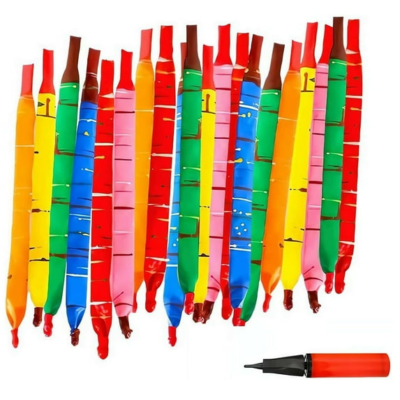 BallsFHK Rocket Balloons 100-Pack , 40-Inch Whistling Flying Party Balloons, Assorted Colors, Outdoor Kids Toys For Birthdays & Events